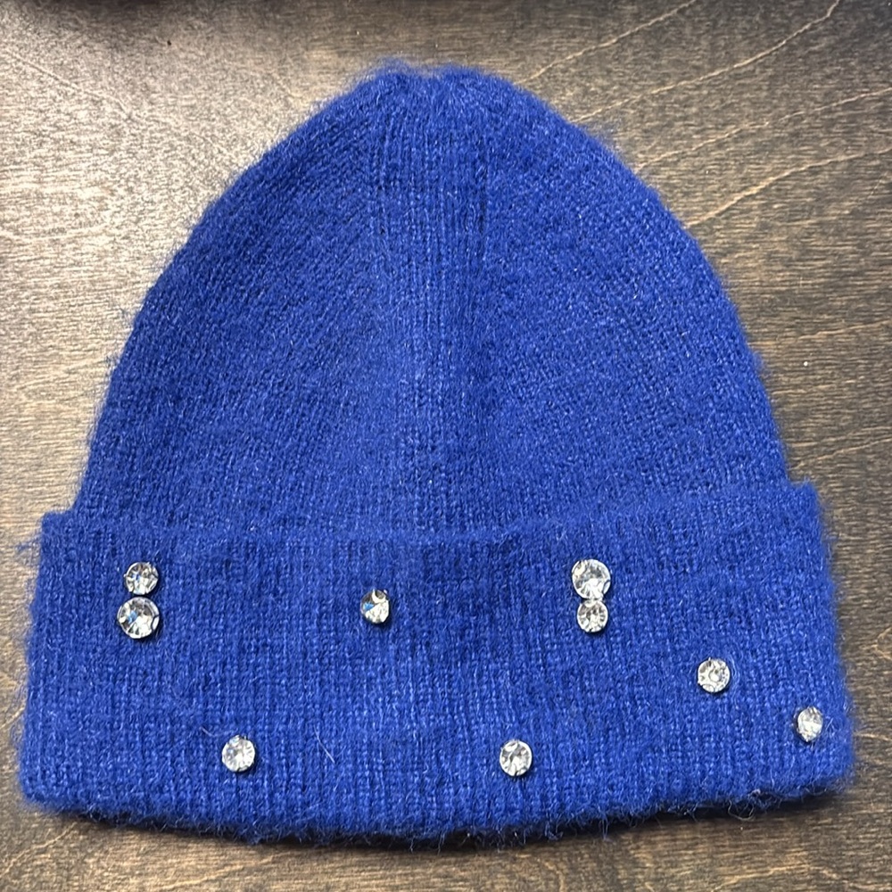 Blue hat with rhinestones